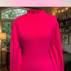 CeCe Vibrant Pink Turtleneck Sweater
